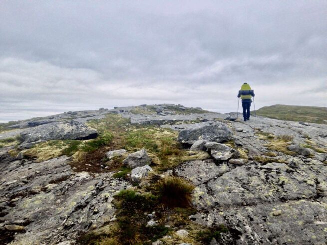 a person hiking
