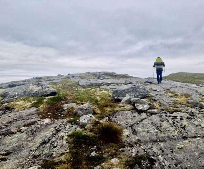 a person hiking