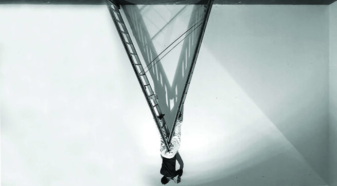 person on a ladder
