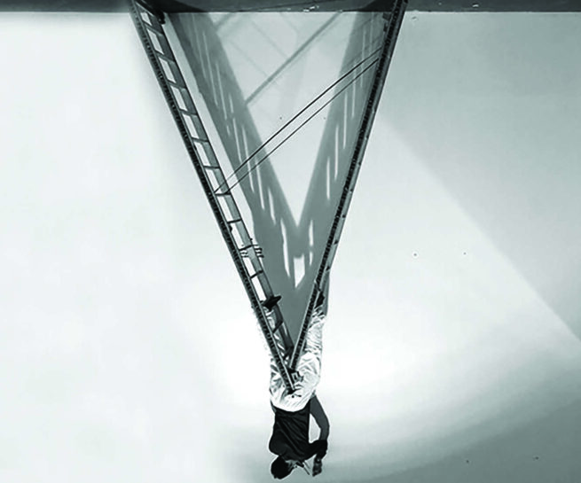 person on a ladder